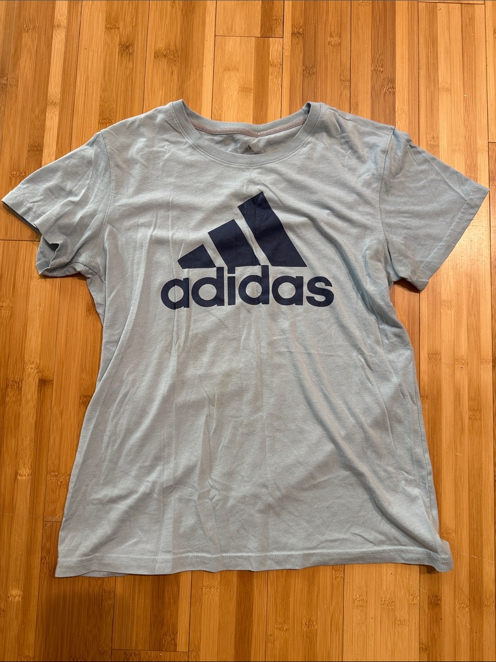 adidas Light Blue Tee with Navy Logo